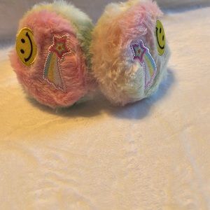 Happy Face Furry Ear Muff NWOT